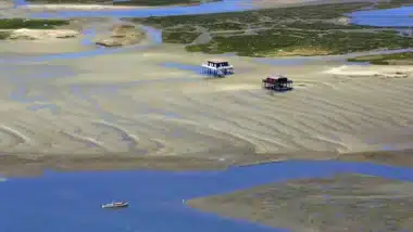 Île aux Oiseaux vue du ciel au cœur du Bassin d’Arcachon